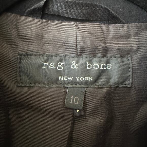 Rag & Bone Black Satin Lapel Blazer Size 10 - Picture 4 of 5